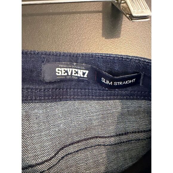 SEVEN7 • Dark Wash Slim Straight Blue Denim Jeans  • Ladies Size W30 L32 - Picture 5 of 7
